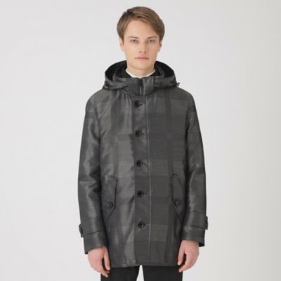 Munsingwear　キラキラロゴ付きパーカー　BLACKチェックストレッチ シャドーチェック10monthショートパーカー