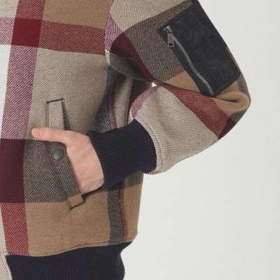 BLACK LABEL CRESTBRIDGE MA-1ジャケット M グレー 一部店舗限定】MORGANTI クレストブリッジチェックMA