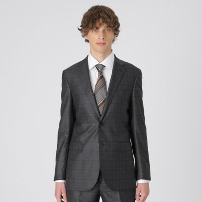 ＜BLACK LABEL CRESTBRIDGE (Men)＞【店舗限定】チャコールグレーチェックスーツ（５１Ｈ０１２３２Ｒ＿）