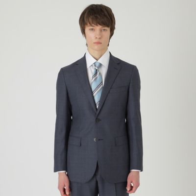＜BLACK LABEL CRESTBRIDGE (Men)＞トップブルーグレンチェックスーツ（５１Ｈ０１３０７Ｌ＿）