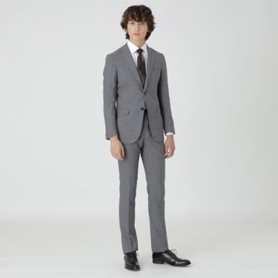 一部店舗限定】ライトグレーミルドチェックスーツ