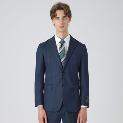 イセタンメンズ 春夏ストライプスーツ ネイビー size50 イセタンメンズ 春夏ストライプスーツ ネイビー size50