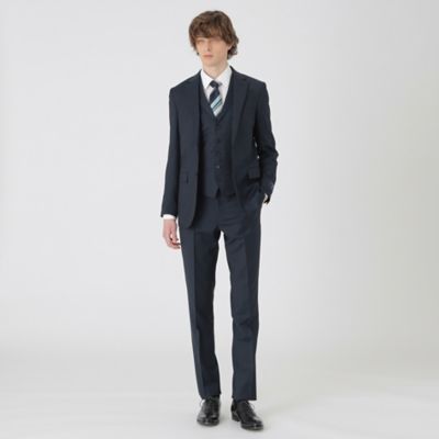 【一部店舗限定】Ｚｅｇｎａ　ＴＲＡＶＥＬＬＥＲ　シャンブレーブルーヘリンボーンスリーピーススーツ（５１Ｈ８３５２０Ｌ＿）