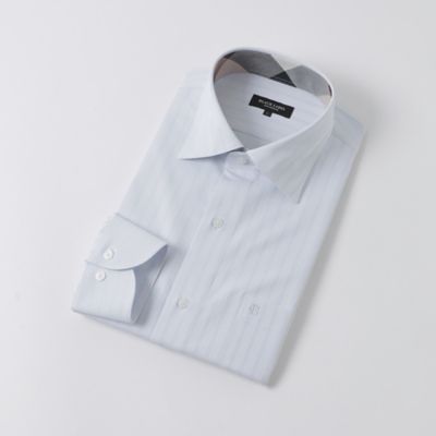 未使用 ブラックレーベルクレストブリッジ バンドカラーシャツ ホワイト 2 パッチワークチェックブラッシュドシャツ（カジュアルシャツ）｜BLACK