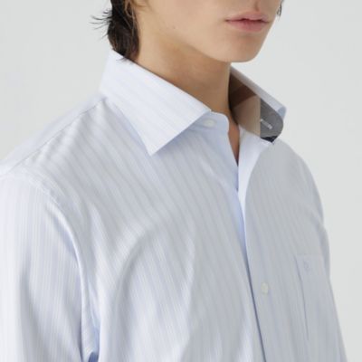 未使用 ブラックレーベルクレストブリッジ バンドカラーシャツ ホワイト 2 ハーフスケールシャドークレストブリッジチェックセミワイドカラー