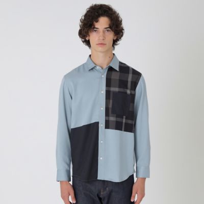 BLACK LABEL CRESTBRIDGE リネン デニムジャケット 刺繍 PATTERN