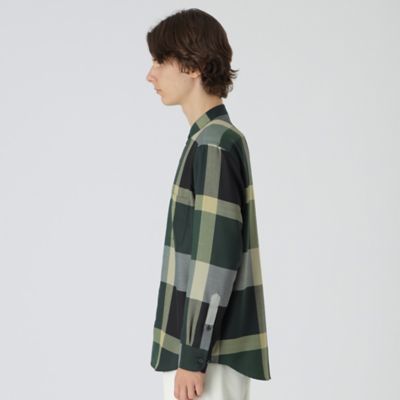 ブラックウォッチクレストブリッジチェックバンドカラーシャツ