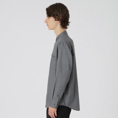 クレストブリッジグレンチェックバンドカラーシャツ