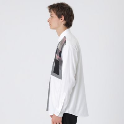 CB CRESTBRIDGE パッチワーク　パネルシャツ BLACK LABEL CRESTBRIDGE シャツ パッチワークチェック