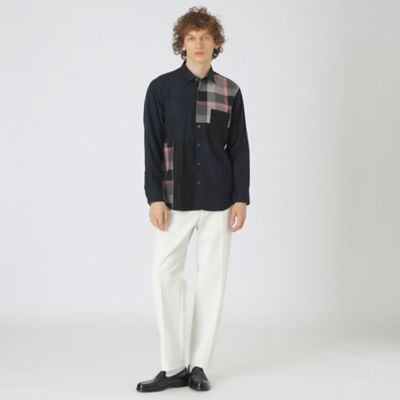 美品　ブラックレーベルクレストブリッジ　チェックパッチワークシャツ　半袖　M POWER TOPS｜BLACK LABEL CRESTBRIDGE(ブラックレーベル