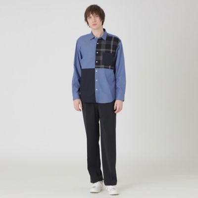 断*離様 ヒスミニ パッチワークシャツ新品タグ付き kOhAKUパッチワークデザインロングシャツ』
