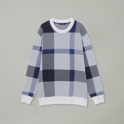 テクニカルクレストブリッジチェックニット