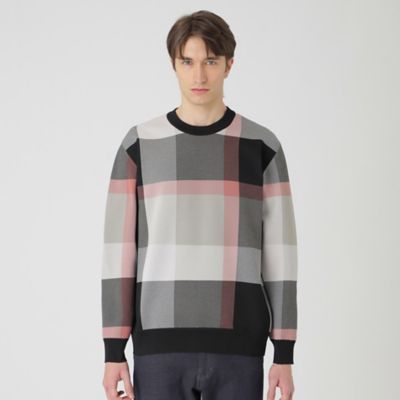 テクニカルクレストブリッジチェックニット