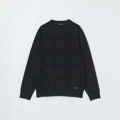 BLACK LABEL▼プルオーバーニット【M】ブラックレーベルチェック　黒 BLUE LABEL / BLACK LABEL CRESTBRIDGE / ブルーレーベル