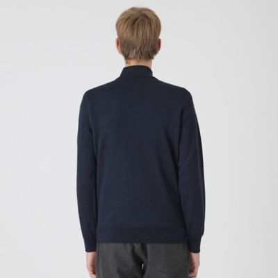 シャドーチェックハーフジップニット（51N04614＿＿） | BLACK