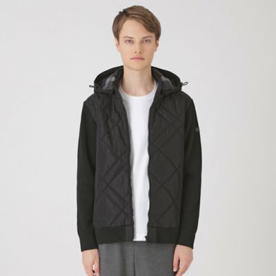 美品 クレストブリッジ スリム ストレッチ フーデッドブルゾン L ブラック BLACK lab．】ブリーズファンク2WAYブルゾン