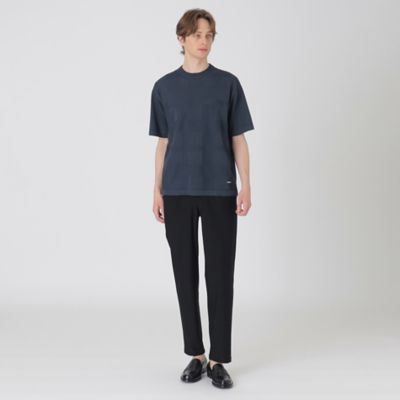 ハイツイストシャドーチェックニットTシャツ