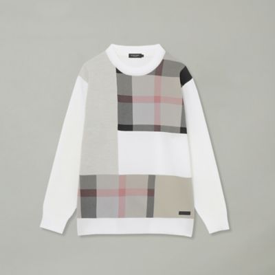 パッチワーククレストブリッジチェックニット（51N09419＿＿