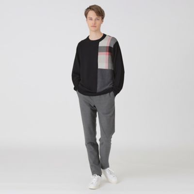 一部店舗限定】パッチワーククレストブリッジチェックニット