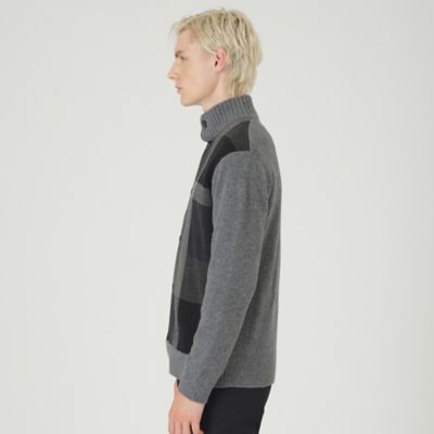 一部店舗限定】パネルチェックハイネックカーディンガン