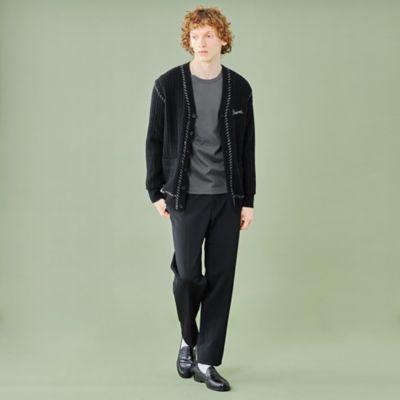 WEB・一部店舗限定】パーシャルチェックケーブルカーディガン