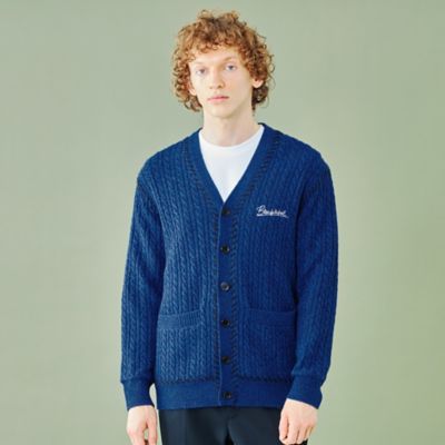 L.G.B. ブラックカーディガン 全4色】 チェックBIG長袖ニットカーディガン 21708004 | VARG Gira