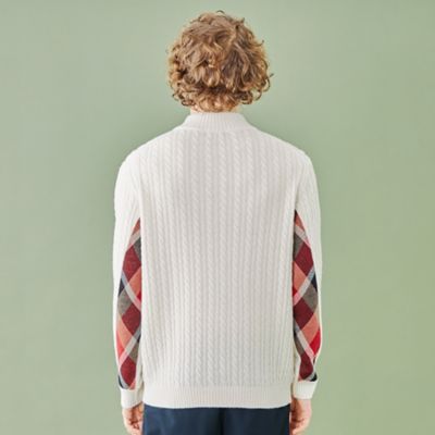 WEB・一部店舗限定】ハーフモックケーブルニット