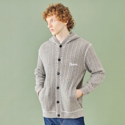WEB・一部店舗限定】ケーブルニットフードカーディガン