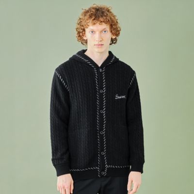 WEB・一部店舗限定】ケーブルニットフードカーディガン