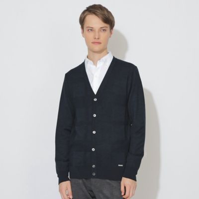 BLACK LABEL CRESTBRIDGE (Men)/ブラックレーベル・クレストブリッジ シャドーチェックニットカーディガン(51N86696__) アオ28G トップス【三越伊勢丹/公式】