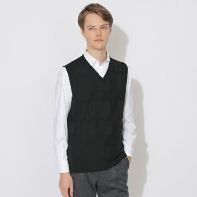 WEB限定】シャドーチェックニットベスト