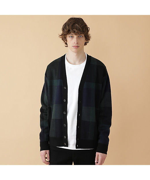 WEB限定】クレストブリッジチェックリラックスカーディガン WEB限定】クレストブリッジチェックリラックスカーディガン