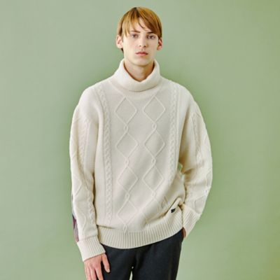 WEB限定】チェックコンビタートルネックニット 