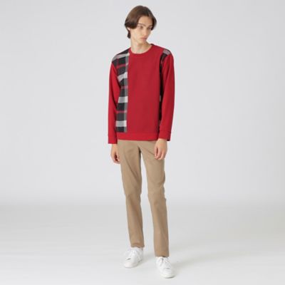 shinブラックレーベル 切替 ニット ホースロゴ ノバチェック　ベージュ テクニカルクレストブリッジチェックニット