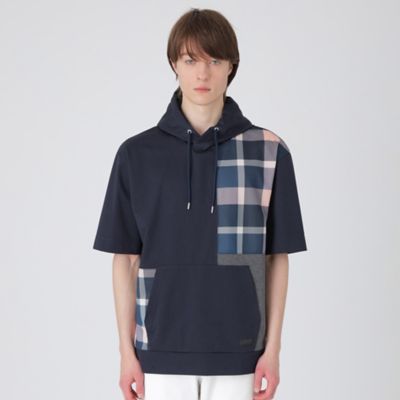 クレストブリッジチェックパッチワークフーディー