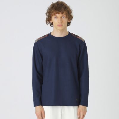 アクア BLACK LABEL チェック柄長袖カットソー ショルダーチェックカットソー（カットソー）｜BLACK LABEL
