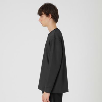 クレッシェント⭐︎カットソー　ブラック BLACK lab．】エンボスシャドーチェックカットソー