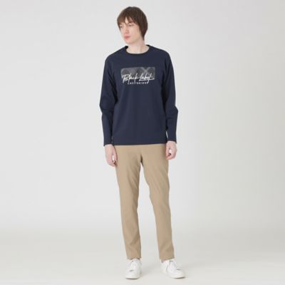 稀少✨ブラックレーベル　リブカットソー 一部店舗限定】チェックコンビロゴカットソー