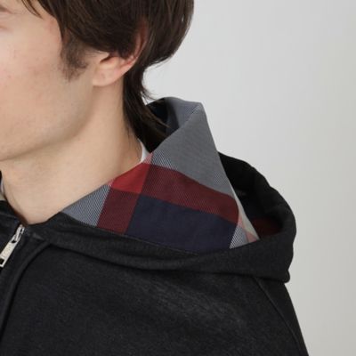 ✨未使用級✨24SS✨ブラックレーベル　ブラックラボ　チェックパーカー　M ブラックレーベルライトバックチェックパーカーブラックサイズL
