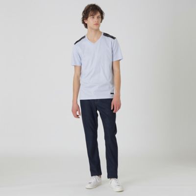 一部店舗限定】ショルダーチェックVネックTシャツ