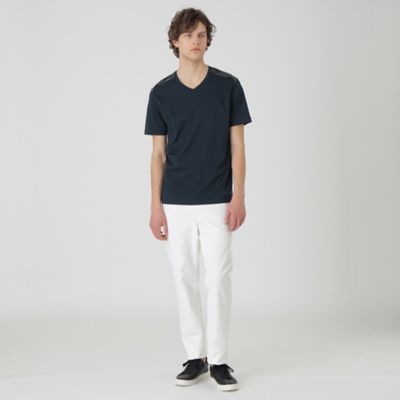 一部店舗限定】ショルダーチェックVネックTシャツ