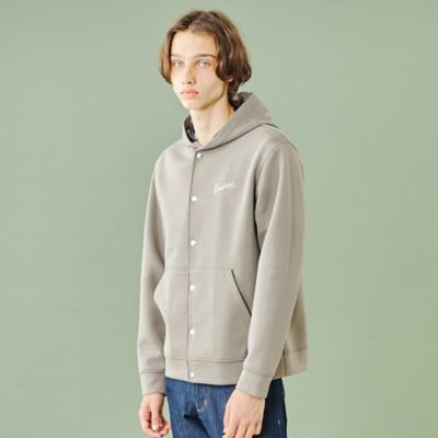 WEB限定】ボタンフロントバックチェックパーカー