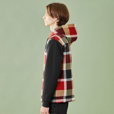 WEB・一部店舗限定】パネルチェックパーカー