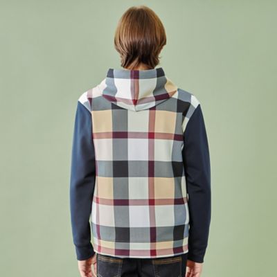BKACK LABEL CRESTBRIDGE ジップ　パーカー チェック BLACK lab.】シアーダンボールクレストブリッジチェックパーカー