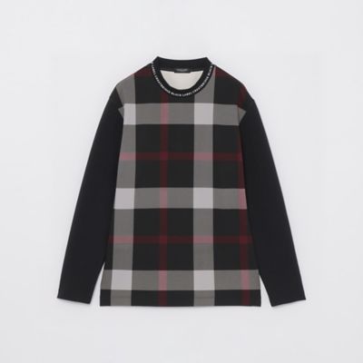 WEB・一部店舗限定】パネルチェックモックネックカットソー