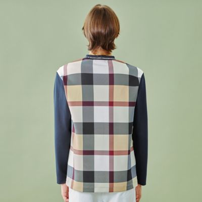 WEB・一部店舗限定】パネルチェックモックネックカットソー
