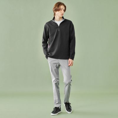 WEB限定】サイドチェックハーフジップカットソー