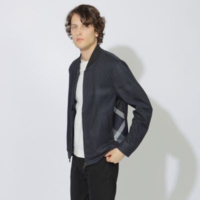 BLACK LABEL CRESTBRIDGE MA-1ジャケット M グレー WEB・一部店舗限定】バックチェックMA－1