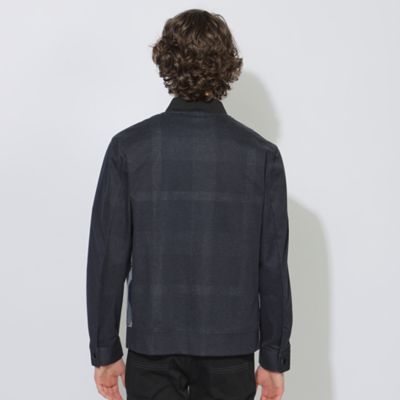 ブラックレーベルクレストブリッジ MA-1 ブルゾン チェック ネイビー系 M WEB・一部店舗限定】バックチェックMA－1