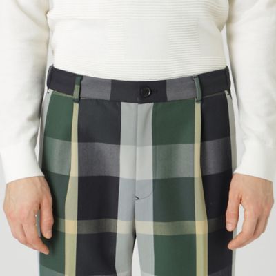 ブラックウォッチクレストブリッジチェックワイドトラウザーズ